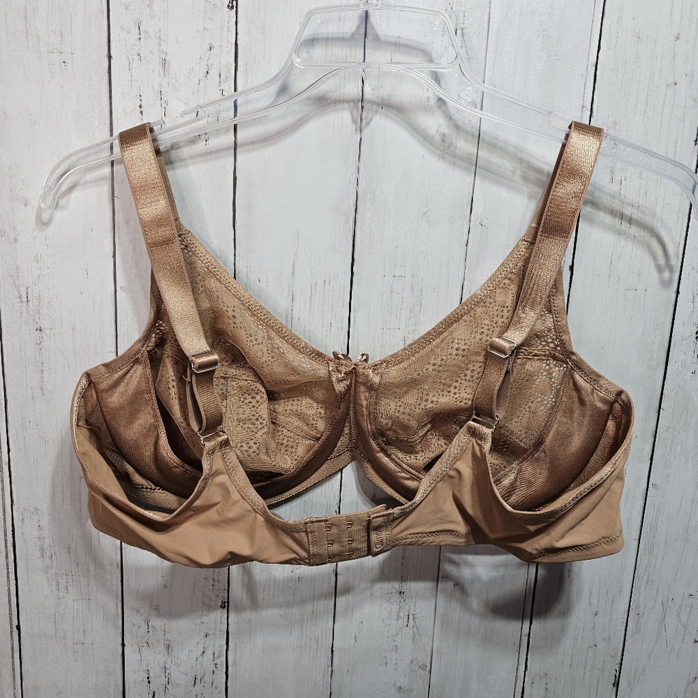 Glamorise Women's Plus Size Lace Comfort Wonderwire Bra Underwire #9855 Size 44C - Picture 9 of 13
